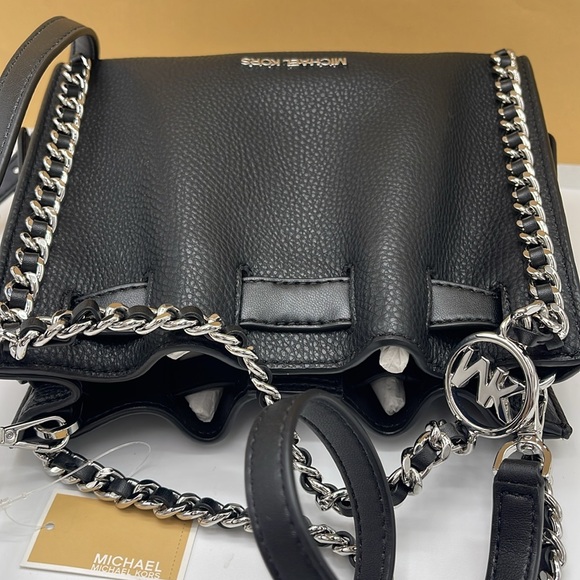 Michael Kors Women's Mina Sm Belted Chain Crossbody Bag - Black - Shoulder Bags - Picture 7 of 16